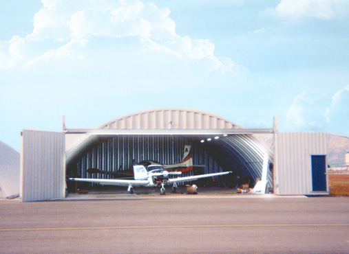 Metal Arch Airplane Hangar