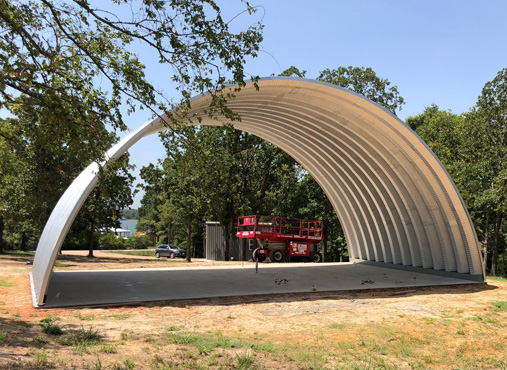 Open Ends Arch Steel Building